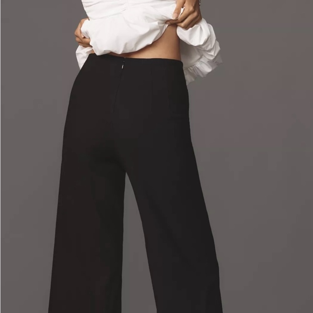 NWT Anthropologie The Colette Magic Fabric Ruffled Crop Wide-Leg Pants by Maeve